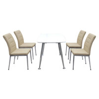 Bộ bàn ghế ăn Hòa Phát B68, G68 trắng