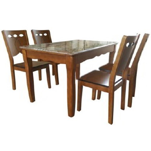 Bộ bàn ghế ăn Hòa Phát bằng gỗ tự nhiên BA131 + 4GA131 (BA131 + GA131)