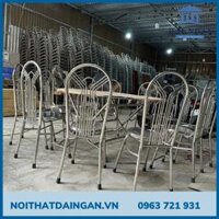 Bộ bàn ghế ăn inox ( 1 bàn 12 ghế )