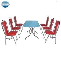 Bộ bàn ghế ăn Inox 6 ghế BAINOX