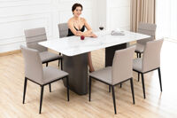 Bộ bàn ghế ăn mặt đá mã DF101