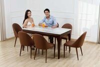 Bộ bàn ghế ăn mặt đá mã V326