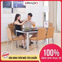Bộ bàn ghế ăn thông minh 6 ghế mặt kính kéo ra thu gọn tiện lợi mã CT100B