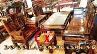 Bộ bàn ghế Âu Á tay hộp, tay nan cót gỗ mun hoa