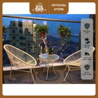 Bộ bàn ghế ban công Acapulco dây văng mây nhựa đan lõi thép Bảo Hân Furniture - Thư giãn trang trí nội thất
