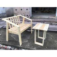 Bộ bàn ghế ban công, bàn ghế ngoài trời bằng gỗ thông pallet bền chắc