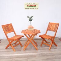 ¤❈Bộ bàn ghế ban công mini gấp gọn- Set 1 bàn+ 2 ghế- Gỗ tự nhiên.