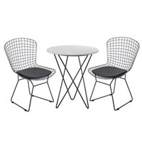 Bộ bàn ghế cafe Harry, bàn sắt mặt đá (có kèm nệm ngồi)