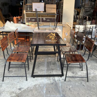 Bộ Bàn Ghế Chân Sắt Hiện Đại