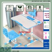 Bộ bàn ghế chống cận chống gù ngồi học thông minh cho bé a7 và a8 bộ bàn học sinh 2 màu xanh hồng