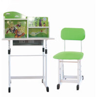 Bộ bàn ghế có hộc bàn cho bé 50x70 cao  50cm - Xanh Lá