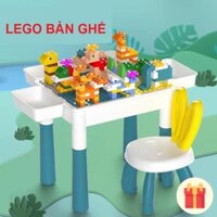 Bộ Bàn Ghế Đa Năng Ghép Xếp Hình Tặng Kèm 110 Chi Tiết Lắp Ghép- Bàn Ghế Lắp Ghép Xếp hình Cho Bé
