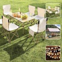 Bộ Bàn Ghế Dã Ngoại Gấp Gọn Tiện Lợi Dễ Mang Theo Đi Cắm Trại Picnic, Bàn Ghế Xếp Du Lịch Bằng Hợp Kim Nhôm Độ Bền Cao