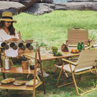 Bộ Bàn Ghế Dã Ngoại Gấp Gọn Tiện Lợi Dễ Mang Theo Đi Cắm Trại Picnic, Bàn Ghế Xếp Du Lịch Bằng Hợp Kim Nhôm Độ Bền Cao