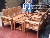 Bộ Bàn Ghế Đài Loan Gỗ Sồi Nga Tay 12 BG01
