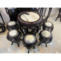 Bộ Bàn Ghế Đôn Mai Gỗ Gụ Lào Khảm Ốc Đẹp