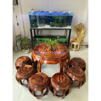 Bộ bàn ghế đôn trống gỗ cẩm lai.