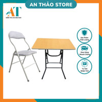 Bộ bàn ghế gấp gọn 50x70 chân cao 75cm hot 2024