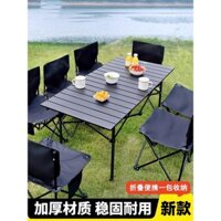 Bộ bàn ghế gấp ngoài trời, bàn cuộn di động, bàn picnic, bàn cắm trại BBQ, bàn ăn tích hợp