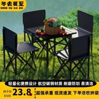 Bộ bàn ghế gấp ngoài trời di động bền bỉ cho picnic BBQ cắm trại