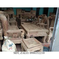 Bộ bàn ghế giả cổ đồng kỵ minh quốc đào tay 14 gỗ hương vân