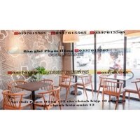 Bộ bàn ghế gỗ cafe(chân bàn đế gang,mặt bàn gỗ)