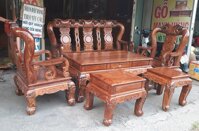Bộ bàn ghế gỗ cẩm lai cột 10