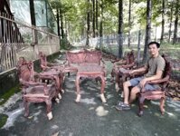 Bộ Bàn Ghế Gỗ Cẩm Lai Việt Nam Kiểu Hoàng Gia (8 món) – SLC1MV