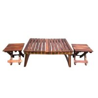 Bộ bàn ghế gỗ camping dã ngoại picnic xách tay xếp gọn Made4home