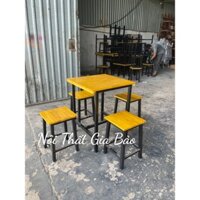 Bộ bàn ghế gỗ cao su dành cho quán ăn,...(Combo 1 bàn 2 ghế)