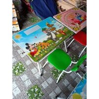 Bộ bàn ghế gỗ chân sắt hàng khuyến mãi sữa Nuti