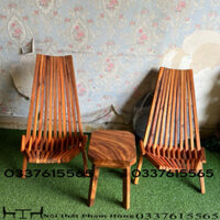 Bộ bàn ghế gỗ deco bãi biển, ghế thư giãn