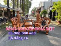 Bộ Bàn Ghế Gõ Đỏ Đào Trái Lớn Tay 12 Dáng 14 (7 món) – SLG092