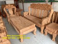 Bộ Bàn Ghế Gỗ Gõ Đỏ Rồng Đục Mai Tay 14 (10 món) – SLG050