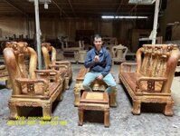 Bộ Bàn Ghế Gỗ Hương Vân Minh Quốc Đào Tay 14