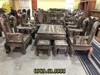 Bộ Bàn Ghế Gỗ Mun Quốc Đào Tay 12