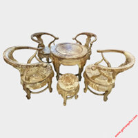 Bộ bàn ghế gỗ nu nghiến 7 món – P1300