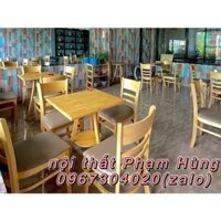 bộ bàn ghế gỗ quán ăn quán cf trà sữa giá rẻ