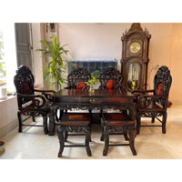 Bộ bàn ghế gỗ trắc hàng cực đẹp bàn 130x70 cao 65