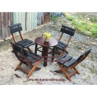 bộ bàn ghế gỗ xếp gọn bàn ghế quán ăn vặt trà chanh trà sữa giá rẻ ghế xếp gỗ
