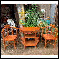 bộ bàn ghế góc, bàn bán Nguyệt hoa mai bộ bàn ghế uống trà trang trí decor nhà cửa gỗ hương gỗ gõ