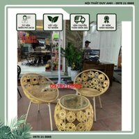 BỘ BÀN GHẾ HOA ĐỒNG TIỀN MÂY NHỰA Chất Lượng Hàng Cao Cấp Bền Bỉ Hiện Đại, giá Tốt nhất Thị Trường free ship HN
