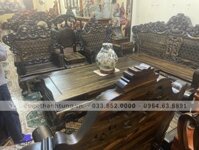 Bộ bàn ghế Hoàng Gia 6 món gỗ mun hoa đỉnh cao (Anh Hoàng – Thái Bình)