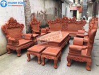 Bộ Bàn Ghế Hoàng Gia Gỗ Hương Đỏ Nam phi 10 Món hàng cực đẹp