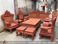 Bộ bàn ghế Hoàng Gia gỗ hương đỏ 10 món (anh Đông - Thái Nguyên)