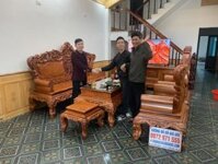 Bộ Bàn Ghế Hoàng Gia Tân Cổ Điển V4 Gỗ Hương Đá (Anh Trung, Hải Dương)