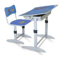 Bộ bàn ghế học sinh cho bé BHS14-07A màu xanh chính hãng xuân hòa và có tăng chỉnh được chiều cao