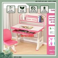 Bộ bàn ghế học sinh chống cận chống gù bàn học thông minh cho bé chỉnh được độ cao có giá đỡ sách và ngăn kéo K04