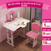 Bộ bàn ghế học sinh chống cận chống gù bàn học thông minh cho bé chỉnh được độ cao k10