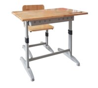 Bộ bàn ghế học sinh xuân hòa chân sắt mặt gỗ BHS-14-07CS